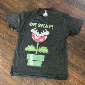 Nintendo Oh Snap adult Large grey t shirt. Work once
